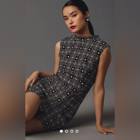 NWT Size XS  By Anthropologie MockNeck Sleeveless Seamed Dress - Picture 5 of 16